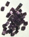 40 4mm Amethyst Fiber Optic Cat Eye Cube Beads